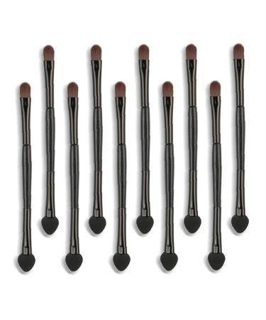 TOSSPER 10Pcs Dual Sides Eye Shadow Sponge Brushes Makeup Applicator Long Handle Eyelash Cosmetic Tool