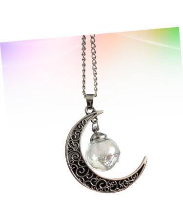 FOYTOKI Necklaces Women Chain Moon Necklace Women Necklace Dandelion Necklace Miss Jewelry Dried Flowers - Buy Online on SooperMarket.com