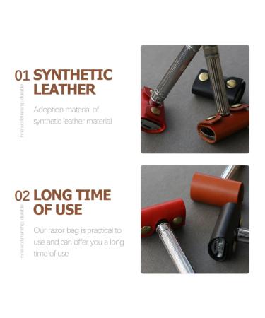 Beavorty 3ST Razor Case Cover | Synthetic Leather Travel Storage for Razor Accessories & Parts | International Shipping Available - Buy Online on SooperMarket.com