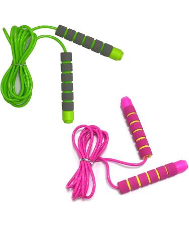 Kids Adjustable Jump Rope with Soft Foam Handles - Fun Outdoor Activity for Boys & Girls - Pink-Green - Buy Online on SooperMarket.com