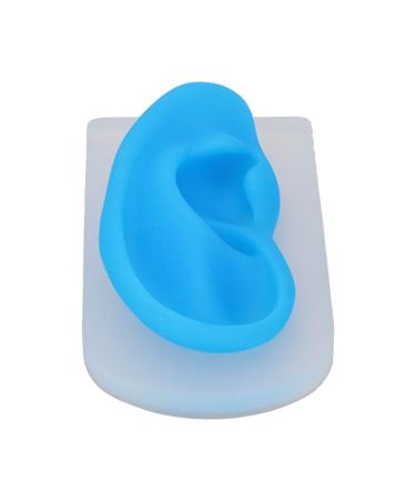 Silicone Ear Model Elastic Long Lasting Versatile Flexible Left Ear Piercing Ear Model with Transparent Base for School for Teacher