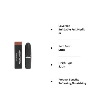 MAC Cosmetics Satin Lipstick (Spirit) 0.10 oz - Long-Lasting Satin Finish - Buy Online on SooperMarket.com