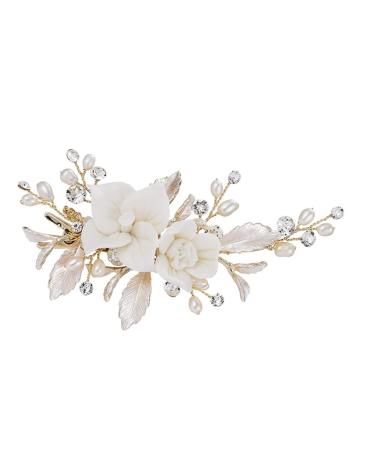Bride Hair Clip Wedding Hair Clip Flower Wedding Hair Piece for Bride Hair Comb Barrette Bridal Hair Accessories Gold Bride Hair Clip