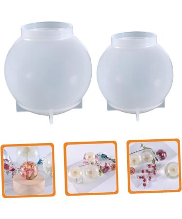 STOBOK 2pcs Ball Mold Round Mold Round Soap Molds Crystal Casting Mold Candle Wax Mold Sphere Making Candle Making Mold Silicone Mold Silicone Ball Silica Gel One Body White White 5.9X5.9X5.9CM - Buy Online on SooperMarket.com