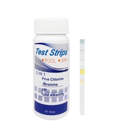 Dajidafu 50piece Easy-to- Test Strips For Precise And Convenient Measurements Water Test Strips PE Pool Test Strip Ph Test Strips five-in-one 50 pieces/canister five-in-one 50 pieces/canister