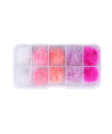 Nail Pom Detachable Nail Plush Acrylic Nail Tips Decorations Accessories Nail