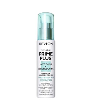 Face Primer by Revlon  PhotoReady Prime Plus Face Makeup for All Skin Types  Blurs & Fills in Fine Lines  Infused with Salicylic Acid and AHA  Mattifying & Pore Reducing  1 Oz