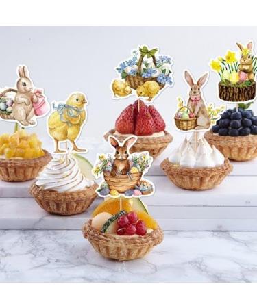 Easter Cake Toppers - 8PCS Easter Cupcake Toppers Decorations Easter Rabbit Cupcake Picks Easter Egg Cake Decoration Picks Happy Easter Cupcake Toppers Easter Party Decorations - Buy Online on SooperMarket.com
