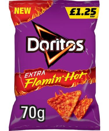 Doritos Extra Flamin' Hot Crisps Snacks 15 x 70g PMP Bags