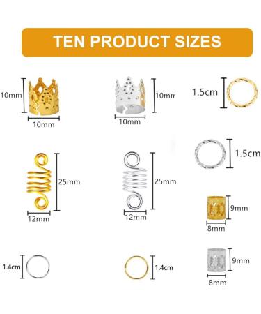 Hair Rings 110 Pieces Hair Jewellery Rings Dreadlock Accessories Hair Rings Spiral Dreadlocks Hair Braid Rings Hair Braid Rings Dreadlocks Aluminum Dread Locks Hair Beads Hair Decor - Buy Online on SooperMarket.com