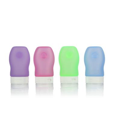 MUUZONING SILICON TRAIN TRAING SAUGHTONATION COUNTRY COLORNES WITH BROUT APROME ALLOAM Cultural bag No leakage cosmetic bag with travel bottles for shampoo cream rinsing and body care 4 pieces 4 x 37ml + bag