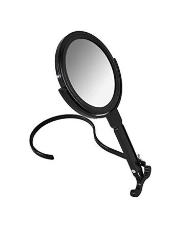 Rucci Round Portable Lightweight 5x/1x Magnifying Neck Mirror Piano Black - 4.25 Diameter x 0.25 x 11H  Black