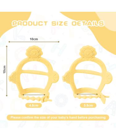 Vicloon Baby Teething Ring - 2PC Silicone BPA-Free Soft Lion Bite Toys for 3+ Months - Dental Aid & Massager - Yellow - Buy Online on SooperMarket.com