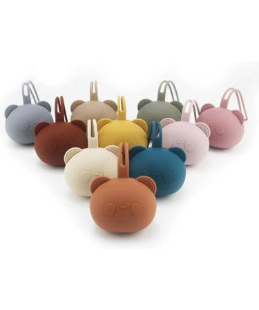Airfish BPA-Free Silicone Pacifier Holder Case for Boys & Girls - Travel-Friendly Newborn Bear Design - Pack of 2 - Buy Online on SooperMarket.com