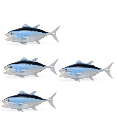 Alipis 4pcs Simulated Tuna Models Decor Toys Miniatures Figurines Sea Animals Figurines Marine Aniumal Figurine Fish Crafts Fish Ornament Fish Model Pvc Fish Shape Small Fish Child As Shownx4pcs 6.8X8X17CMx4pcs