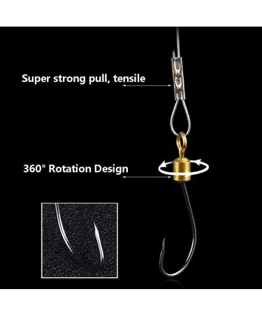 Dyxssm Stainless Steel Fishing Hooks with Leader Rigging - 3 Hook Line Rig for Fishing, 10# Style-b - Buy Online on SooperMarket.com