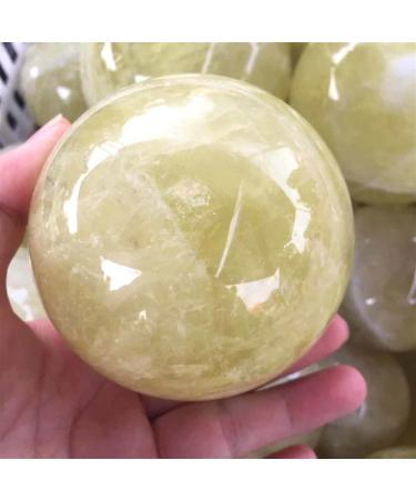 Meditation Gift 1PC Crystal Ball Natural Yellow Crystal Yellow Crystal Meditation to Cure The Original Stone Grind Home Office Crystal Ornaments (Size : 8-9cm)