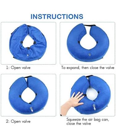 QIYADIN Soft Dog Recovery Collar | Adjustable Inflatable Pet Cone for Cats & Dogs | Prevent Biting & Scratching - Medium - Buy Online on SooperMarket.com