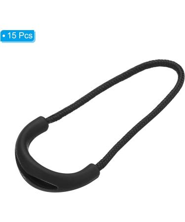 Patikil 15-Pack Zipper Trains Replacement Extension Cable - Fastening Labels for Luggage Backpacks Jackets | U-Form Black - International Shipping - Buy Online on SooperMarket.com