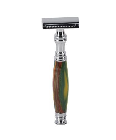 Double Edge Safety Razor men's bare shaver grip reusable Safety Manual Shaving Razor handle green for Home Salon reduced shaving fire smooth tight clean shave for men