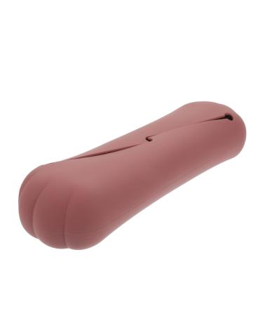 Angoily Travel Makeup Tool Holder Portable Makeup Brush Bag Makeup Tool Bag Makeup Brush Holder Makeup Brush Organizer Bag Cosmetic Brush Holder Makeup Brush Storage Pouch Brown 21.5X6.5X3.5CM