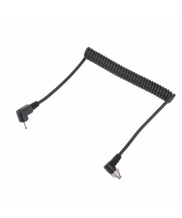 Acouto 2.5mm to Male Flash PC Sync Cable Cord with Screw Lock Extended Coiled Wire