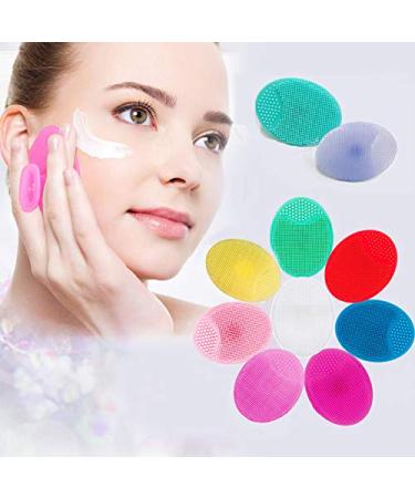 10 pcs Facial Cleansing Brush Soft Silicone Face Scrubber Facial Exfoliation Scrub for Massage Pore Cleansing Blackhead Removing Deep Scrubbing for All Kinds of Skins