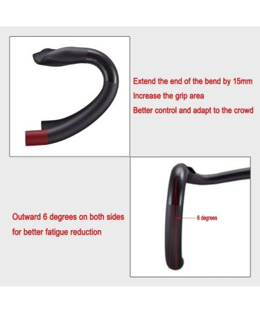 RXL SL Carbon Road Bike Handlebar 31.8mm - 420mm Black Matte Drop Bars - Buy Online on SooperMarket.com
