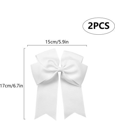 2 Pack 6 inch Bow Hair Clips Large Hair Bow Hair Barrette Clips for Women Girls White Hair Bow for Women - Buy Online on SooperMarket.com