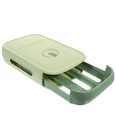 OSALADI Egg Storage Box Plastic Pallets Fridge Egg Holder Refrigerator Egg Storage Container Camping Shelf Green 34x22x7.8cm