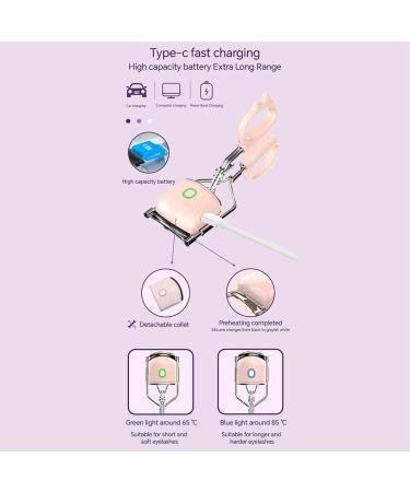 Fivetwofive USB Charging Model Electric Eyelash Curler Fast Heating Portable Eye Lash Perm Lasting Curling Thermal Eyelash Clip A - Buy Online on SooperMarket.com
