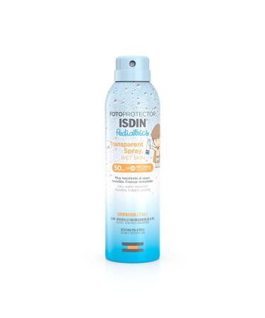 ISDIN Wet Skin Pediatrics Sunscreen Transparent Spray (250ml) | suitable for children from 3 years old onwards | High UVB UVA protection