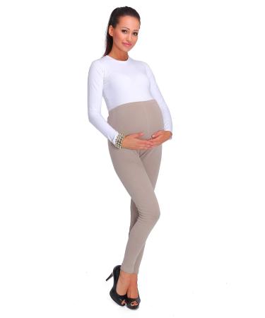 SOFTSAIL Womens Maternity Leggings Thick Cotton Pregnancy Fleece Pants PREG28 20 Beige