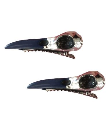 1 Pair Halloween Dark Punk Crow Skull Skull Hair Clip Halloween Skull Hair Clip Halloween crow skull Hair Bands Gothic Hair Accessories Halloween Cosplay Costume Horror Party Supplies