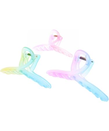 Zac's Alter Ego Set of 6 Large 11.5cm Assorted Translucent Two Tone Pastel Matte Finish Twirl Clamps - Buy Online on SooperMarket.com