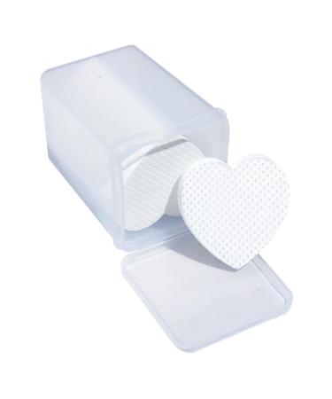 200 Pcs Eyelash Glue Cleaning Cotton Pads Heart Shape Fabric Glue Wipes Nail Polish Cleaner (White 4.8 * 4.8cm) (200 Pcs)
