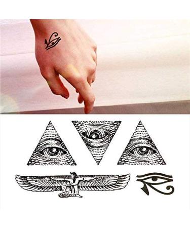 Oottati Small Cute Temporary Tattoo God Eye Horus Egypt (2 Sheets)