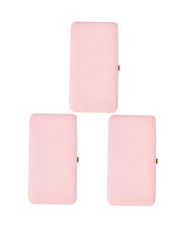 Beavorty 3 STK tweezers Storage box eyelash sink for extensions storage container tweezers for eyelash extensions eyelashes guns tweezers pink container leather single tool holder 18x9.8cmx3pcs rosax3st