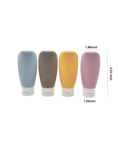 4-Piece 60ml Travel Bottle Set - Leak-Proof Refillable Easy to Use & Colorful Travel Containers - Buy Online on SooperMarket.com
