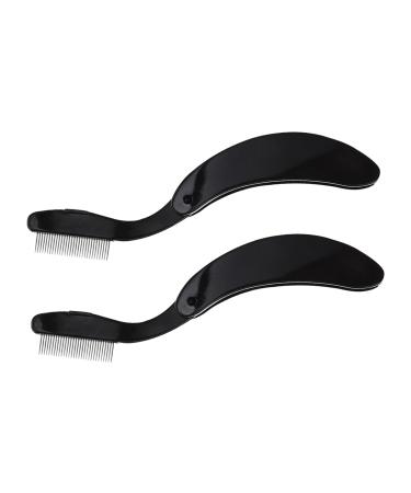2pcs Foldable Eyebrow Comb Eyelash Grooming Brush Lash Separator Metal Eyelash Comb Tool Makeup Eyebrow Comb Makeup Mascara Lash Brush Telescopic Mascara Pp Girl Handle 6.5x2x0.8cm