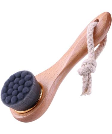 1PC Facial Cleansing Brush Manual Face Brush Bamboo Charcoal Bristles Wooden Handle for Washing Face Pore Exfoliation Wash Makeup Massaging Brush - Buy Online on SooperMarket.com