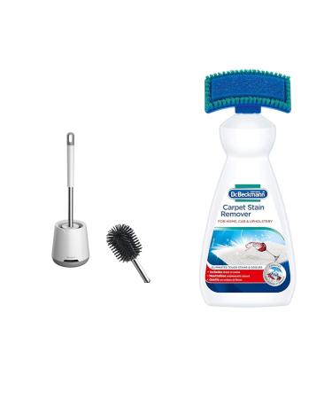 Ibergrif M34152 Silicone Toilet Brushes & Holders Deep Cleaner Toilet Brush with Quick Drying Holder Set & Dr. Beckmann Carpet Stain Remover | Removes New and Dried-in Stains