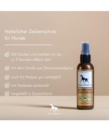 Lila Loves It Natural Insect Protection for Dogs | Anti-Tick Spray with Essential Oils | Effective Against Ticks Mosquitoes & Fleas | 100 ml - Buy Online on SooperMarket.com