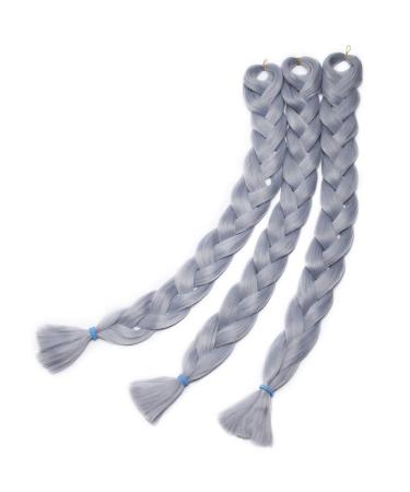 Tess Braids Extensions Art Hair Crochet Jumbo Braids | Synthetic Braiding Hair 165g 41 (100cm) - Silver Gray 104cm | International Shipping Available - Buy Online on SooperMarket.com