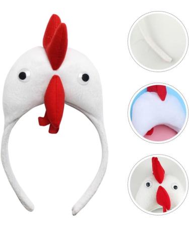 WRITWAA 1Pc Chicken Hair Hoop Easter Headbands Cartoon Rooster Hair Bands for Halloween Decorations Animals Ears Headdress Cute Headbands for Cosplay Party White - Buy Online on SooperMarket.com