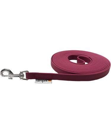 Biothane Dog Leash for Medium/Large Dogs - Drag Line 16mm Width 1.5m 3m 5m 10m 15m in Bordeaux - Durable Waterproof & Flexible - Buy Online on SooperMarket.com