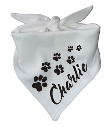Little Fratz Dog Triangle Scarf (Colour: White) (Size 1 (55 cm)) Name of the dog 55 x 18 white