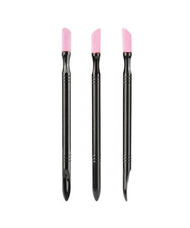 Sanwood 3-part nail polishing pencils double-headed stone nail files multi-purpose repair trimmer polishing brushes DIY manicure nail art tools Black