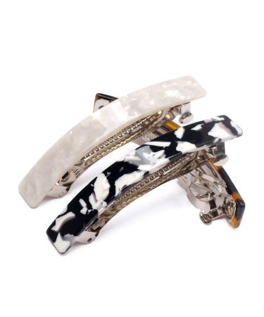 6 Pcs Tortoise Shell Acetate French Design Hair Barrettes for Women - Stylish Hair Clips - Buy Online on SooperMarket.com