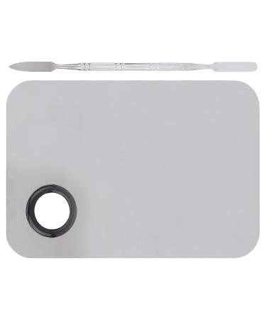 Professional Stainless Steel Metal Mixing Palette with Spatula for Makeup Artists | Beauty Master Tool - Buy Online on SooperMarket.com